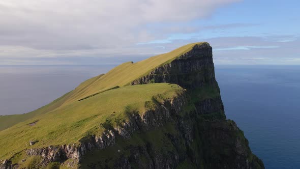 Drone From The High Sea Cliff Beinisvord