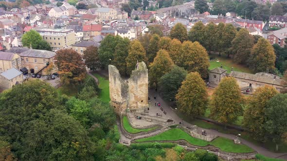 Aerial drone footage of the beautiful village of Knaresborough in North Yorkshire