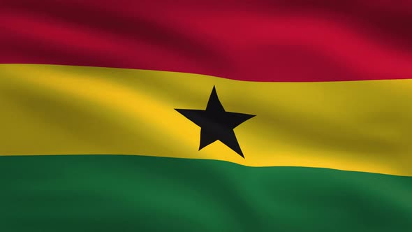 Ghana Windy Flag Background 4K