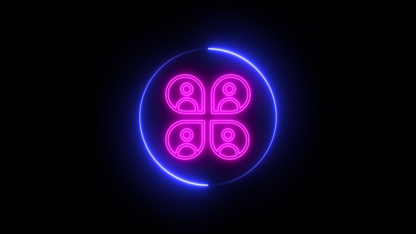 Colorful Neon Connection Icon