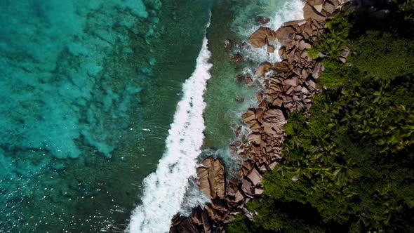 Drone View Waves Arriving on Cliffy Island