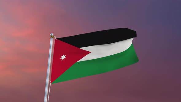 Flag Of Jordan Waving 4k