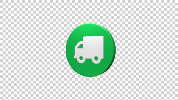 Delivery Truck Icon Rotating
