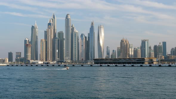 Dubai Marina Modern Skyscrapers Skyline Waterfront at JBR. Static.