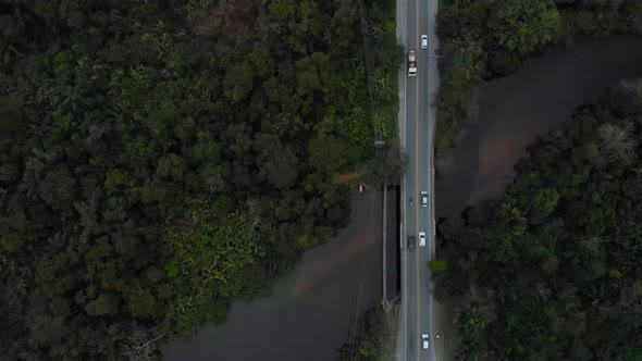 drone over rio-santos road bridge