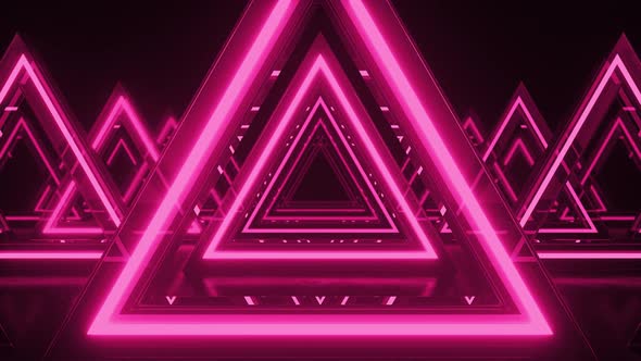 Pink neon triangles