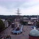 Filming of the Cutty Sark Ship Museum with Historic Houses in the Background - VideoHive Item for Sale