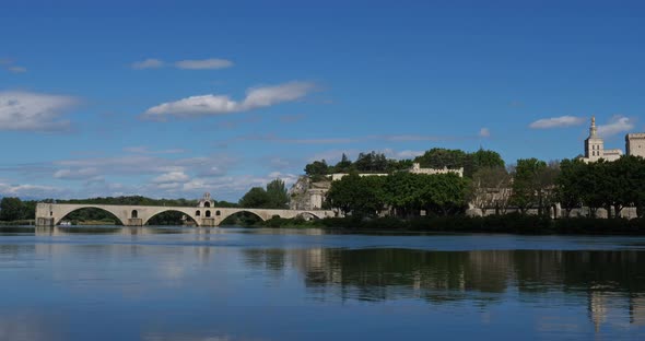 The Saint Benezet bridge, the old city, Avignon, Vaucluse department, France