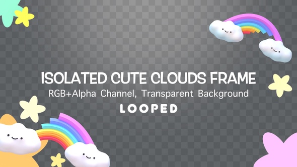 Isolated Cute Clouds Frame alt