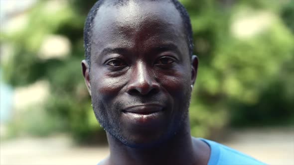 Black African American Man Portrait Face.