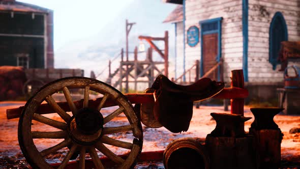 Old American Wild Western Style Town