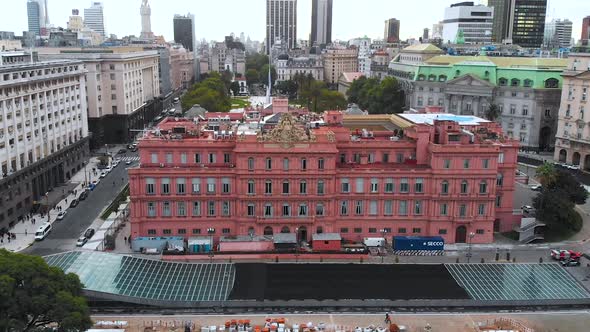 Residence President, Pink House, May Plaza, Square (Buenos Aires) aerial view
