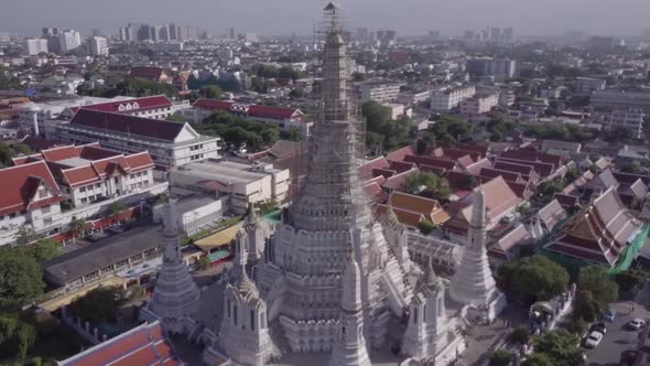 Temples Aerial View in Bangkok in Thailand