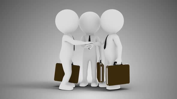 3D Man Business Dealing Loop With Alpha alt