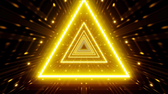 Pulsating Gold Light Triangle Tunnel