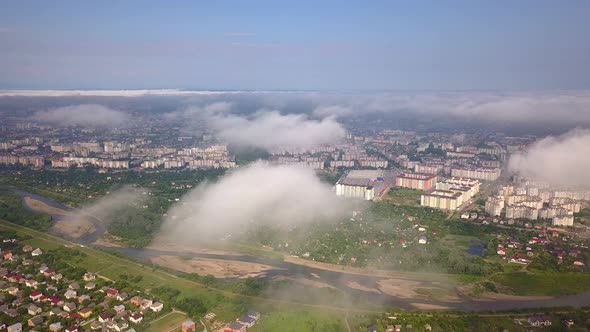 Aerial View of IvanoFrankivsk City in Ukraine