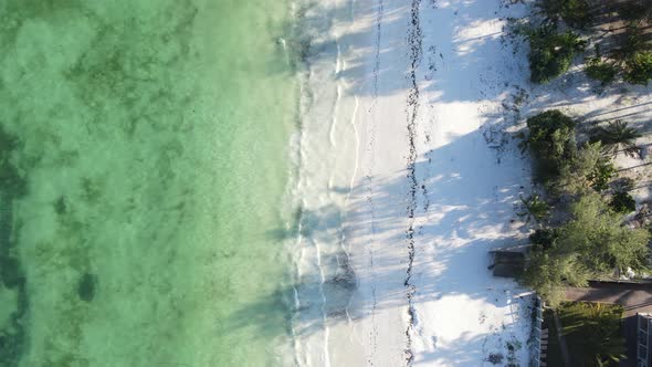 Empty Beach on Zanzibar Island Tanzania Slow Motion