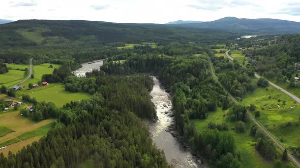 Ristafallet Waterfall in the Western Part of Jamtland is Listed As One of Most Beautiful Waterfalls