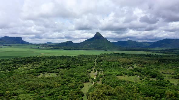 Landscape with moutains, Flic-en-Flac, Black River, Mauritius