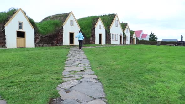 Traditional Icelandic turf houses in Glaumbaer Varmahlid