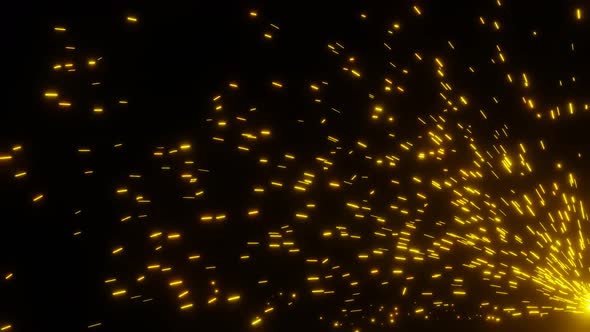 Welding or Grinding Sparks on Black Background