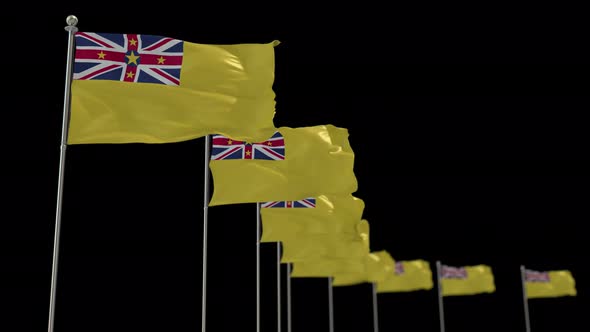 Niue  Row Of Flags Animation Include Alpha Channel alt