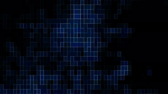 blue electric circuit grid growing on black monitor screen background