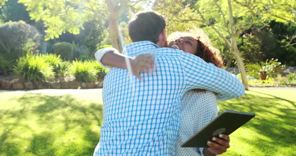 Happy couple embracing each other