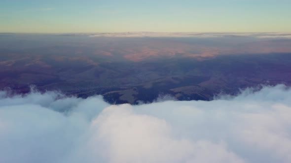 Drone Flies in the Clouds