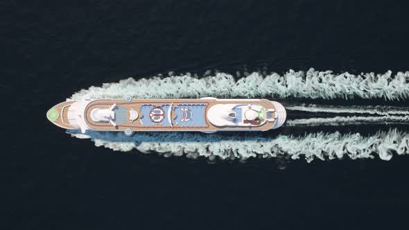 Cruise Liner Floating in Ocean 4k