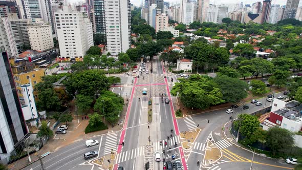 Famous intersection:  Reboucas Avenue and Brazil avenue at Sao Paulo Brazil.