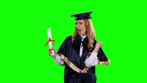 Dancing Graduate. Green Screen