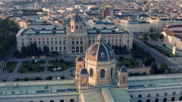 Aerial View of Maria-Theresien-Platz in Viena