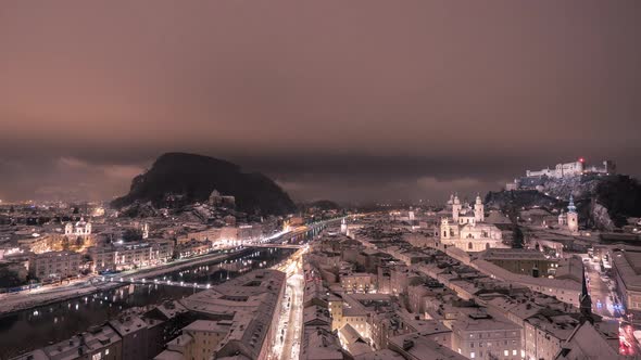 Evening timelapse of Salzburg