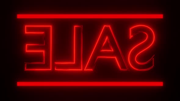 Sale Neon Sign Text For Black Friday Or Advertising Vj Loop Background 4K