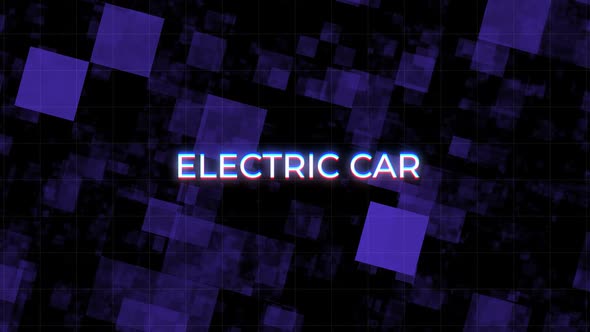 Electric Car Digital Glitch Text Background