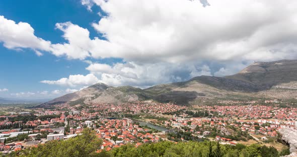 Time lapse of Trebinje city, Bosnia and Herzegovina