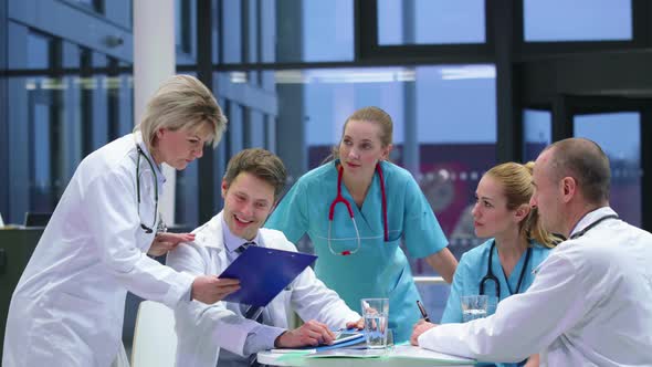 Team of doctors having a meeting in conference room