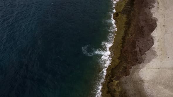 Atlantic Ocean Shore Cliffs of Playa de Los Morteros, Tenerife, Spain