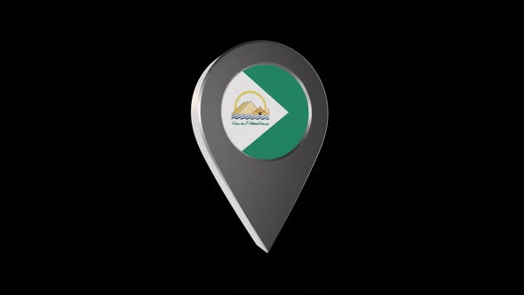 3d Animation Map Navigation Pointer With Flag Of Giza (Egypt) With Alpha Channel - 2K