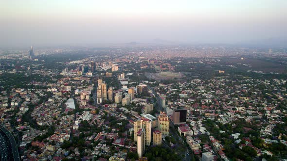 Drone shot at south mexico city with unam stadium