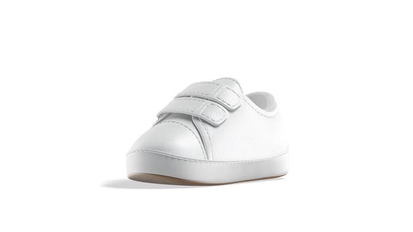 Blank white baby shoes, looped rotation