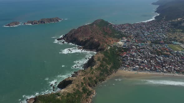 Aerial view of Eo Gio, Nhon Ly village in Quy Nhon, Binh Dinh