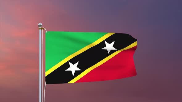 Saint Kitts And Nevis Flag 4k
