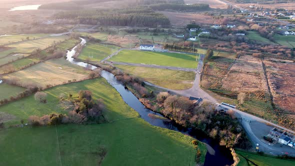 Aerial View of the Football Pitch in Glenties in County Donegal Ireland
