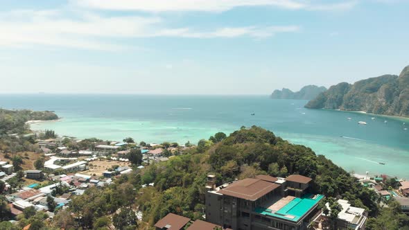 Aerial view at Phi-Phi islands, Krabi Province Thailand. Tropical beach concept