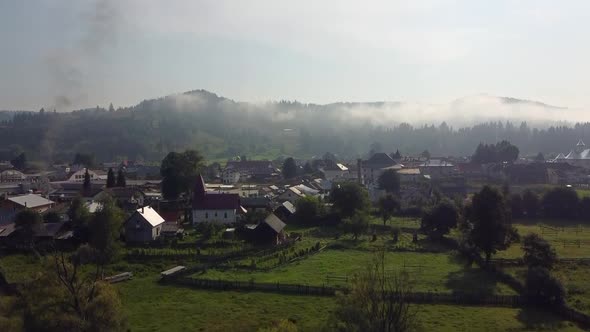 Moldovita Village In Bucovina, Romania, Aerial View