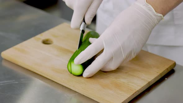 Slicing Cucumber Into Thin Strips