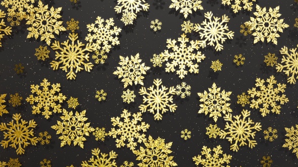 Snowflakes Golden Glitter 3