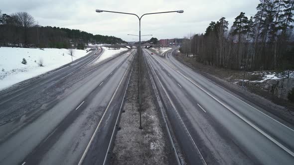 Traffic on a highway. Timelapse